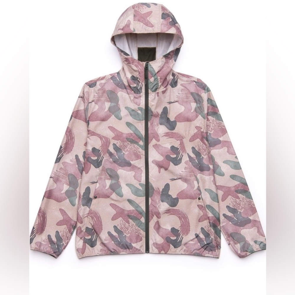 Herschel Voyage Wind Jacket in Brushstroke Camouflage Lightweight Packable sz M